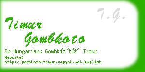 timur gombkoto business card